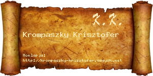 Krompaszky Krisztofer névjegykártya